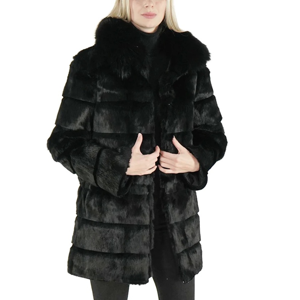 193. NWT WOMENS SHERRILL & BROS. ROSA S GENUINE RABBIT FUR JACKET